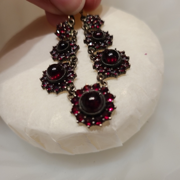 10k gold plated garnet vintage necklace - Picture 5 of 5